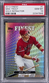 2013 Topps Finest Gold Refractor (#47/50) #1 Mike Trout - PSA GEM MT 10